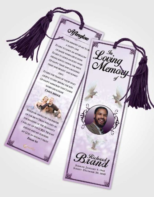 Funeral Bookmark Template Soothing Class Light