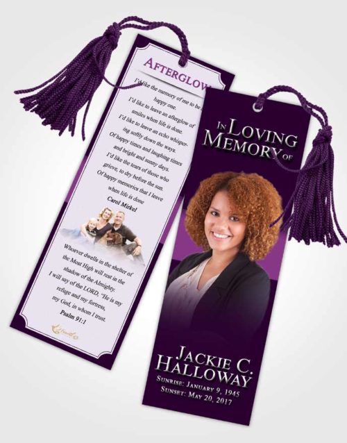 Funeral Bookmark Template Soothing Nobility