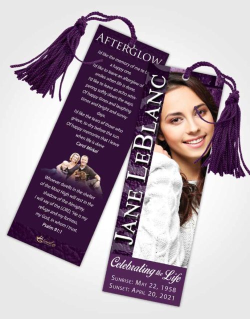 Funeral Bookmark Template Soothing Passion