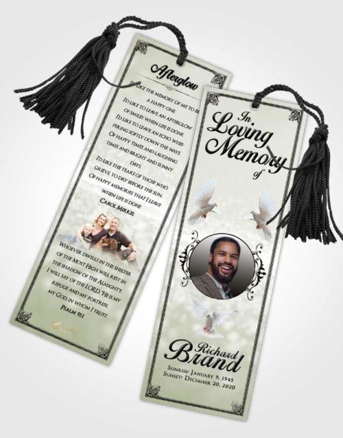 Funeral Bookmark Template Spring Class Light