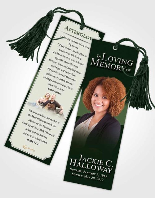 Funeral Bookmark Template Spring Nobility