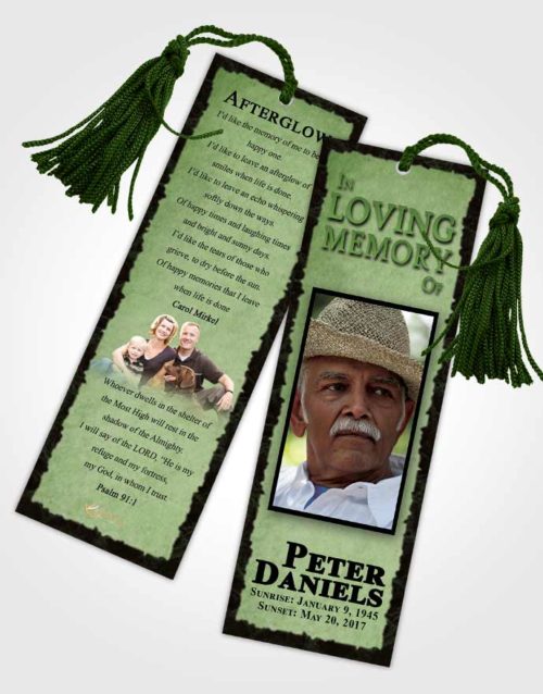 Funeral Bookmark Template Spring Outback