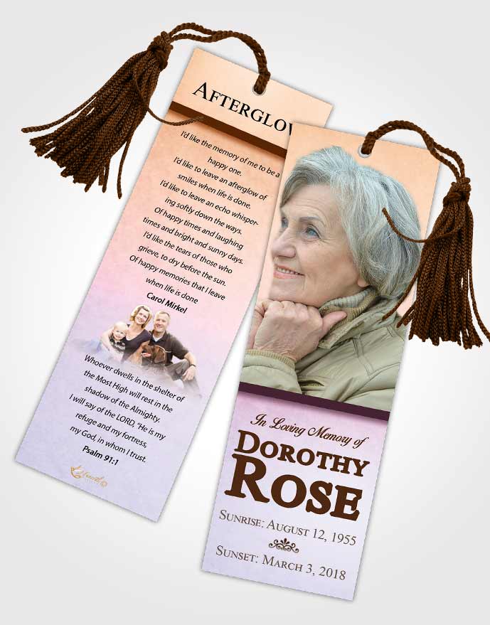 Funeral Bookmark Template Steady Tolerance