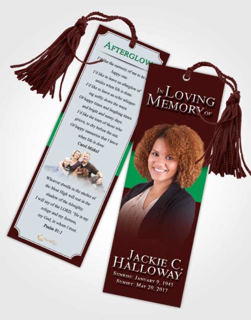 Funeral Bookmark Template Summer Nobility