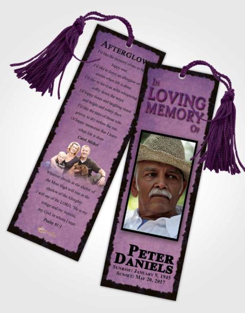 Funeral Bookmark Template Tranquil Outback