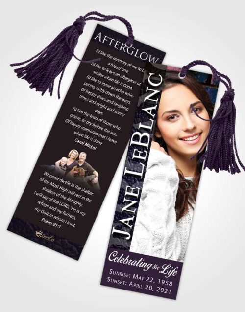 Funeral Bookmark Template Tranquil Passion
