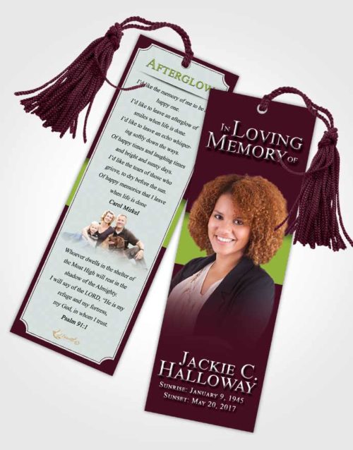 Funeral Bookmark Template Wholesome Nobility