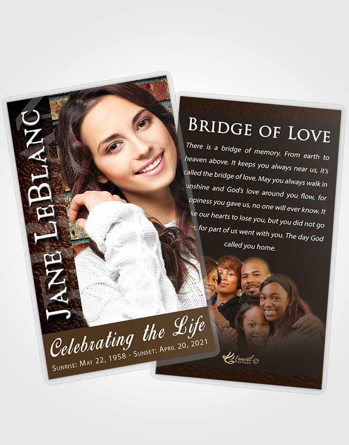 Funeral Prayer Card Template Afternoon Passion