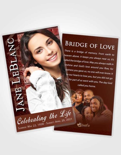 Funeral Prayer Card Template Ambient Passion