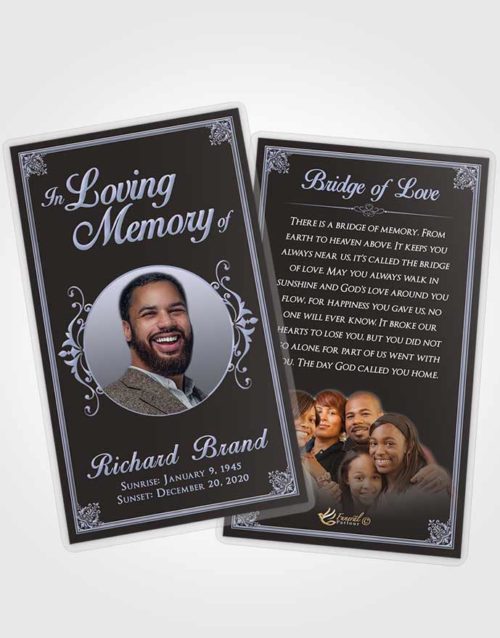 Funeral Prayer Card Template Collected Class Dark