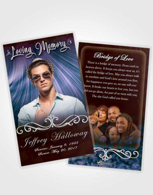 Funeral Prayer Card Template Devoted Strength