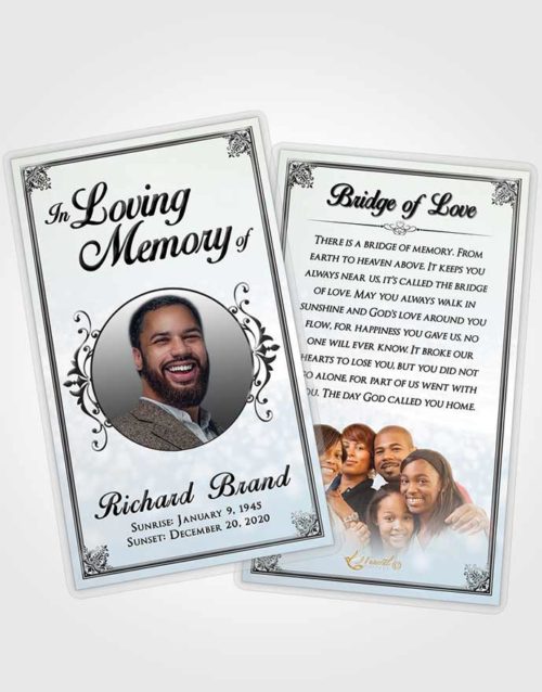 Funeral Prayer Card Template Mystical Class Light