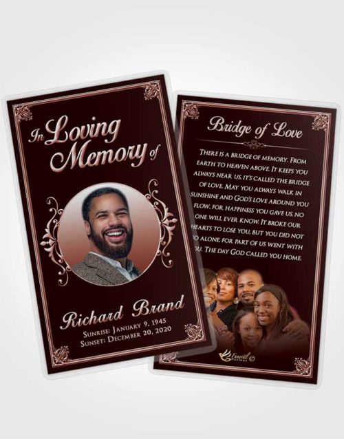 Funeral Prayer Card Template Ruby Love Class Dark