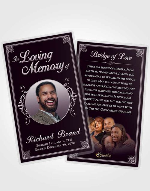 Funeral Prayer Card Template Soft Class Dark