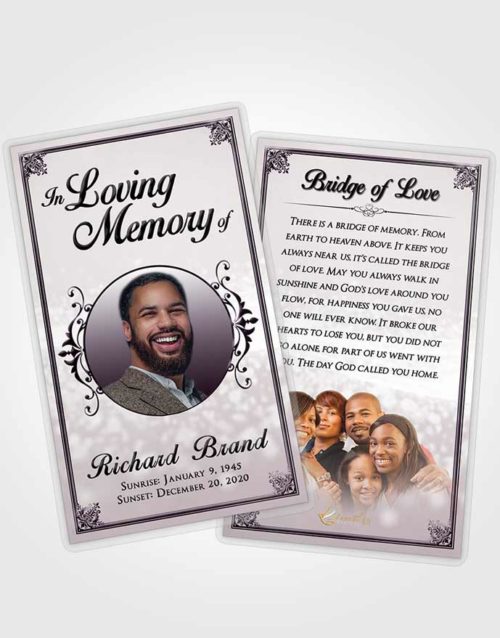 Funeral Prayer Card Template Soft Class Light