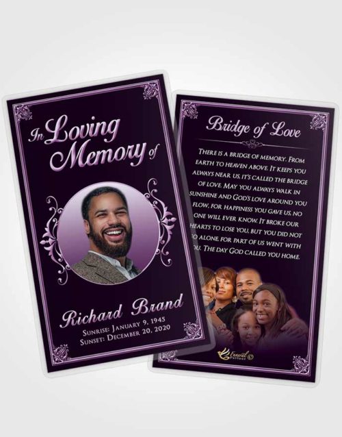 Funeral Prayer Card Template Soothing Class Dark