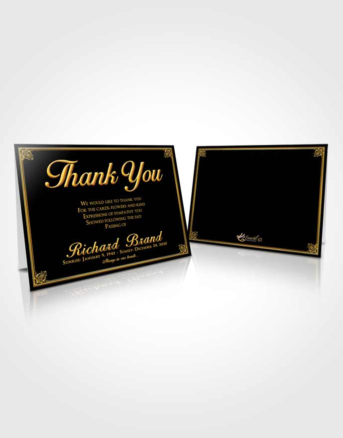 Funeral Thank You Card Template Afternoon Class Dark