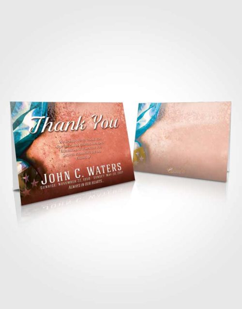 Funeral Thank You Card Template Devoted Stars and Stripes