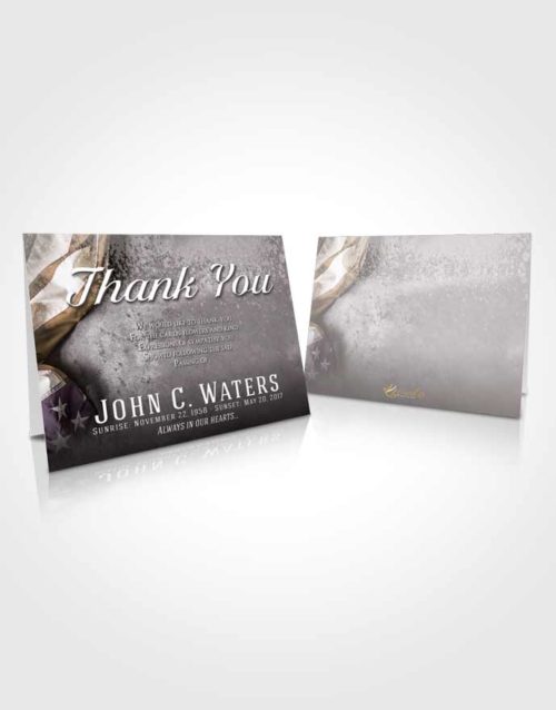 Funeral Thank You Card Template Evening Stars and Stripes