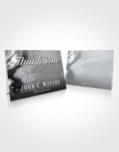 Funeral Thank You Card Template Freedom Stars and Stripes