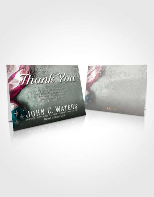 Funeral Thank You Card Template Gentle Stars and Stripes