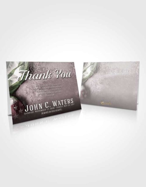 Funeral Thank You Card Template Morning Stars and Stripes