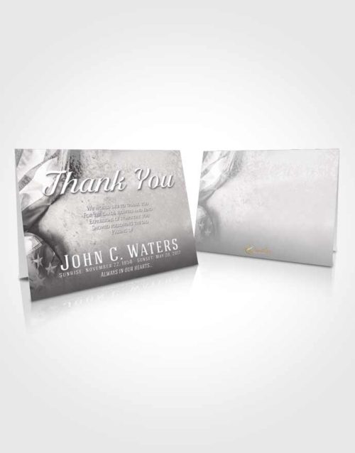 Funeral Thank You Card Template Shining Stars and Stripes