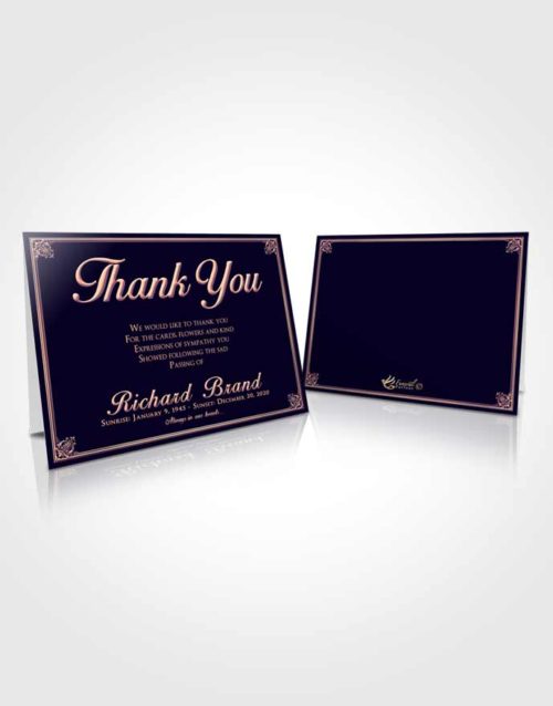 Funeral Thank You Card Template Smooth Class Dark