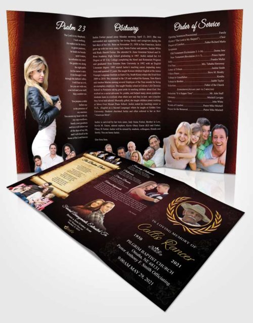 Obituary Template Trifold Brochure Afternoon Desire