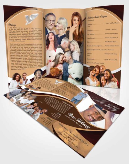 Obituary Template Trifold Brochure Afternoon Diligence