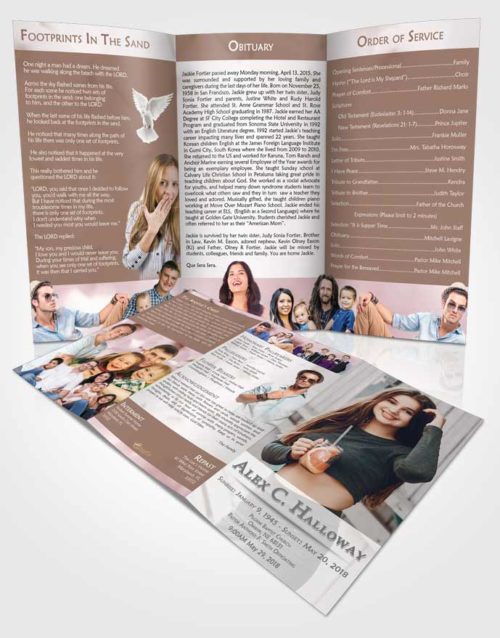 Obituary Template Trifold Brochure Afternoon Endurance