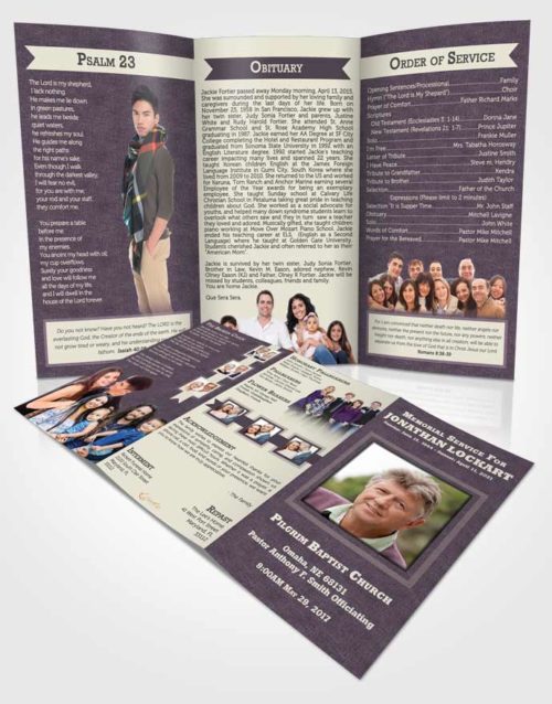 Obituary Template Trifold Brochure Afternoon Intensity