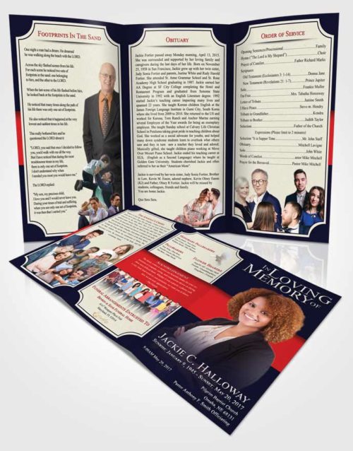 Obituary Template Trifold Brochure Afternoon Nobility