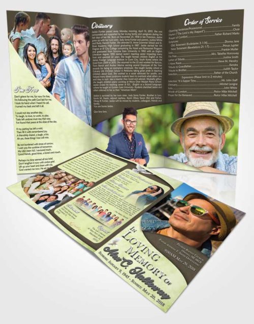 Obituary Template Trifold Brochure Afternoon Peace of Mind