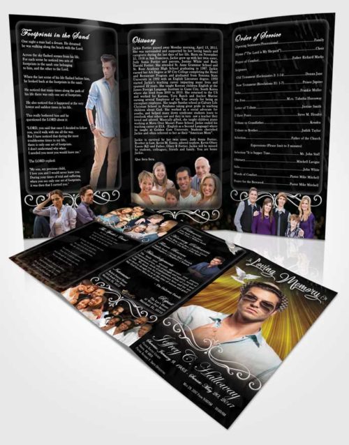 Obituary Template Trifold Brochure Afternoon Strength
