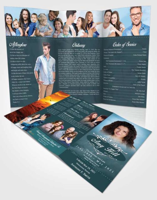Obituary Template Trifold Brochure Afternoon Sympathy