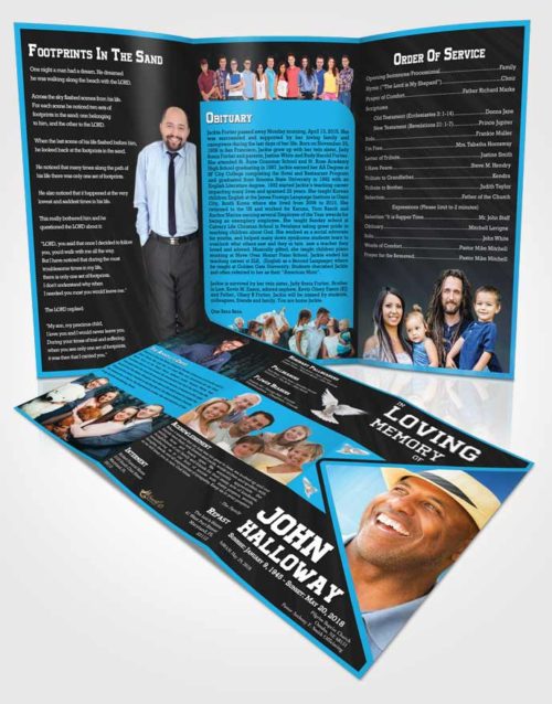 Obituary Template Trifold Brochure Afternoon Vigor