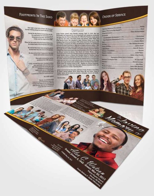 Obituary Template Trifold Brochure Afternoon Vitality
