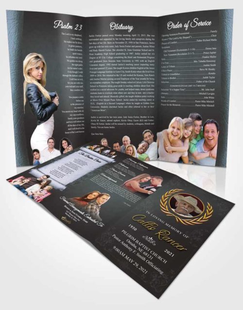 Obituary Template Trifold Brochure Collected Desire