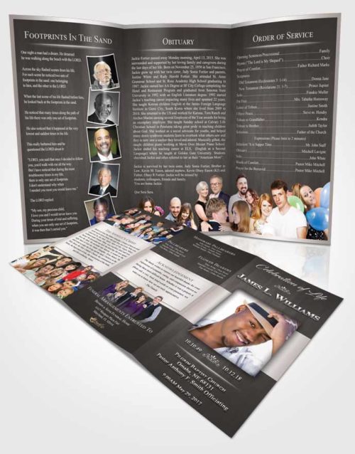 Obituary Template Trifold Brochure Collected Force