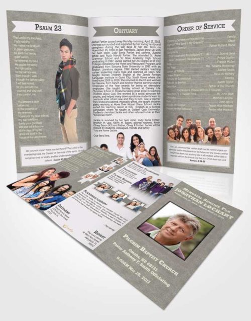 Obituary Template Trifold Brochure Collected Intensity