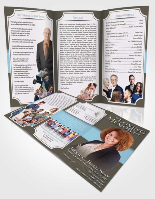 Obituary Template Trifold Brochure Collected Nobility