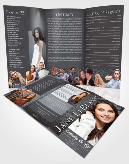 Obituary Template Trifold Brochure Collected Passion