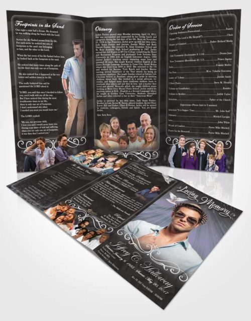 Obituary Template Trifold Brochure Collected Strength