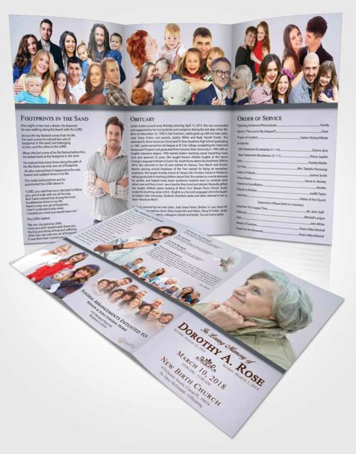 Obituary Template Trifold Brochure Collected Tolerance