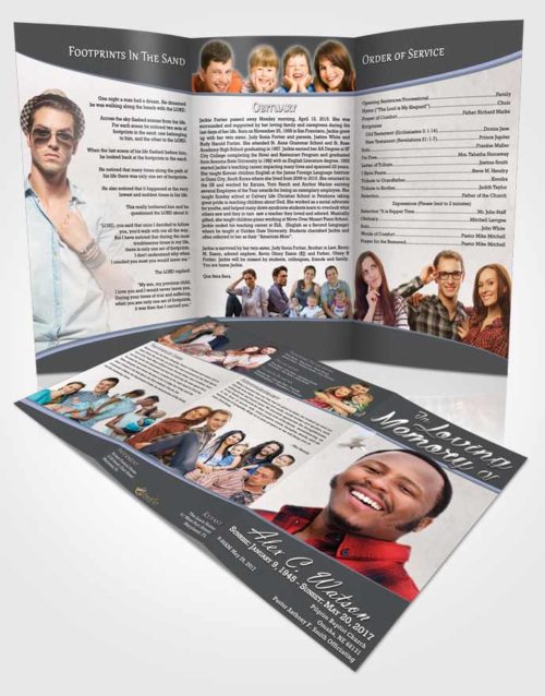 Obituary Template Trifold Brochure Collected Vitality