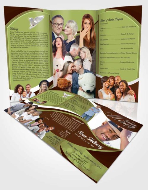 Obituary Template Trifold Brochure Composed Diligence