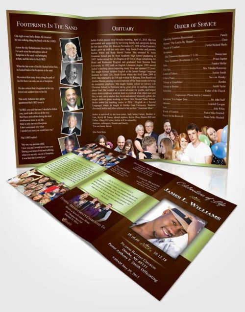 Obituary Template Trifold Brochure Composed Force