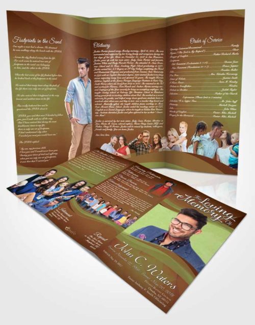 Obituary Template Trifold Brochure Composed Fortitude