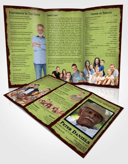Obituary Template Trifold Brochure Composed Outback